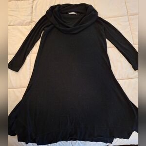 Soft Surroundings Women's Black Cowl Neck Sweater Dress